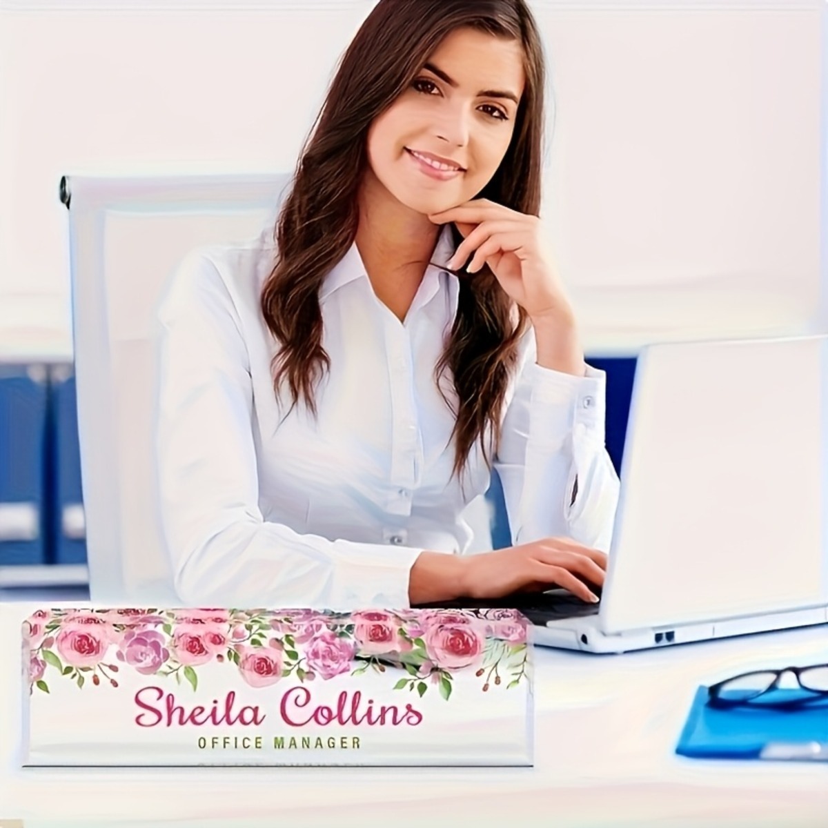Home Office Minimalist - [2D Flat] Minimalist Floral Acrylic Desk