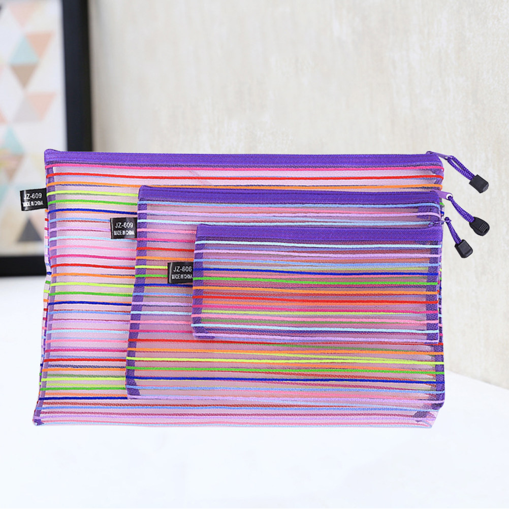 Home Office Travel Document - 3Pcs Nylon Mesh File Bags Set