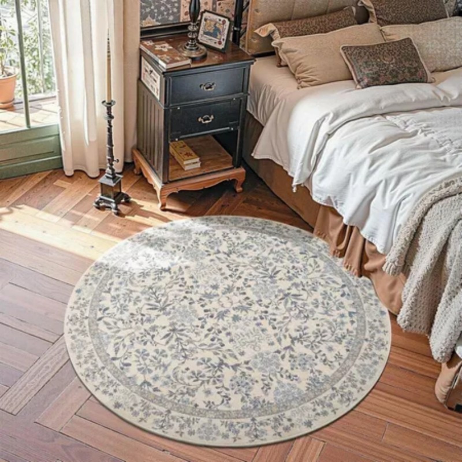 Home Office Rug - Round Rug 4ft Area Rug Soft