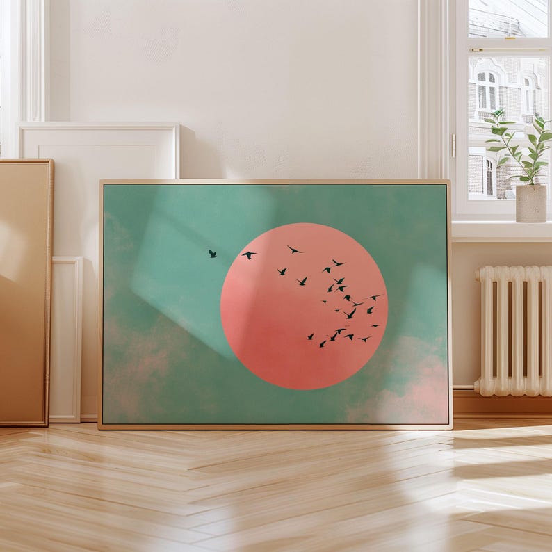 Japanese Sun & Cranes Canvas W - مراجعة Home Office Minimalist وسعره