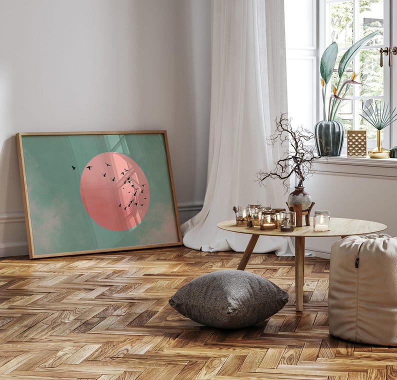 Japanese Sun & Cranes Canvas W - مراجعة Home Office Minimalist وسعره