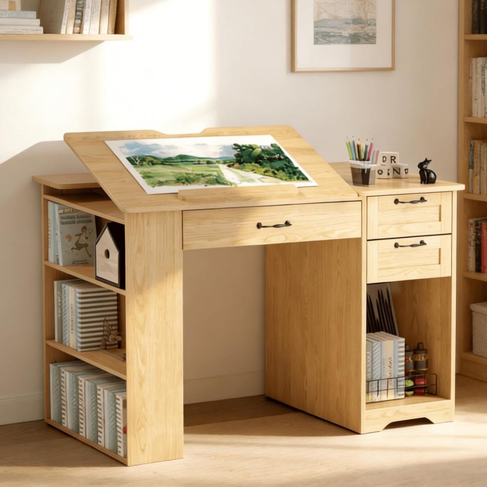 Adjustable Desk with Storage,  - مراجعة Home Or Office Use وسعره