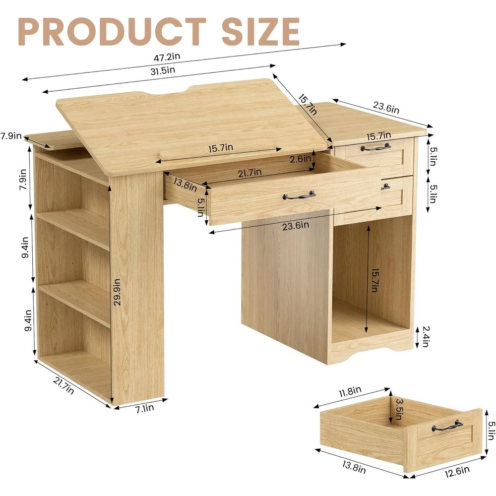 Adjustable Desk with Storage,  - مراجعة Home Or Office Use وسعره
