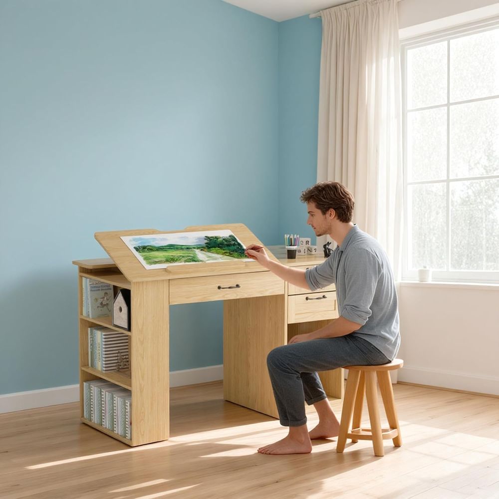 Adjustable Desk with Storage,  - مراجعة Home Or Office Use وسعره