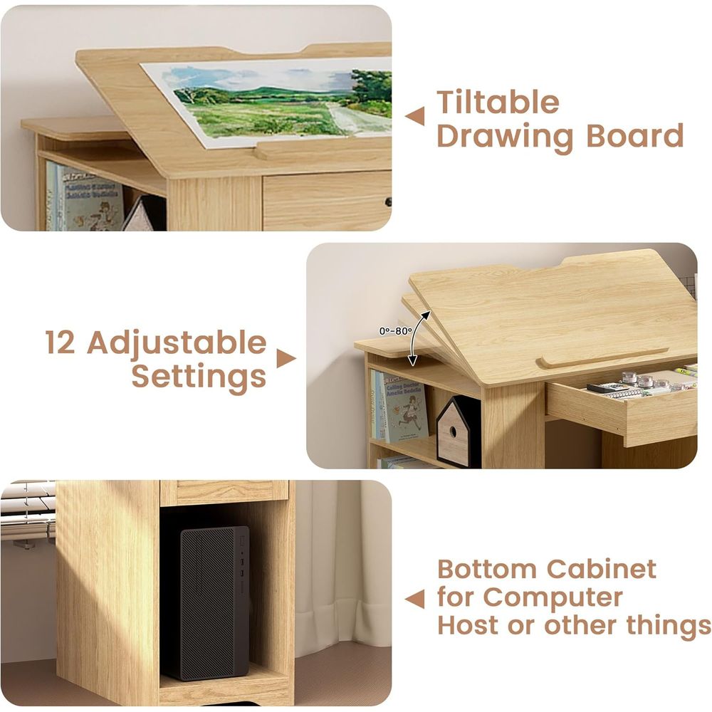 Adjustable Desk with Storage,  - مراجعة Home Or Office Use وسعره