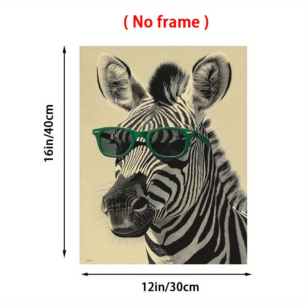 Zebra with Green Sunglasses Ca - مراجعة Home Office Minimalist وسعره