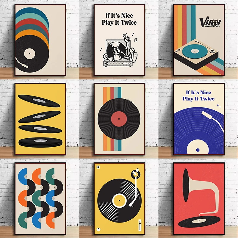 Mid Century Vinyl Record Canva - مراجعة Home Office Minimalist وسعره