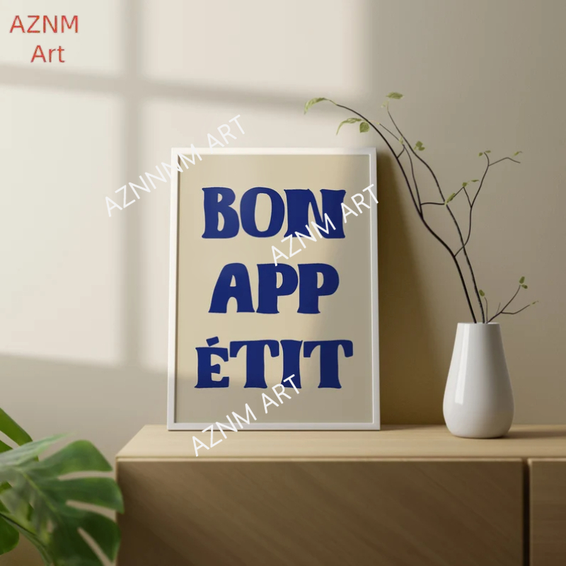 1pc Bon Appetit Art Poster Fre - مراجعة Home Office Minimalist وسعره