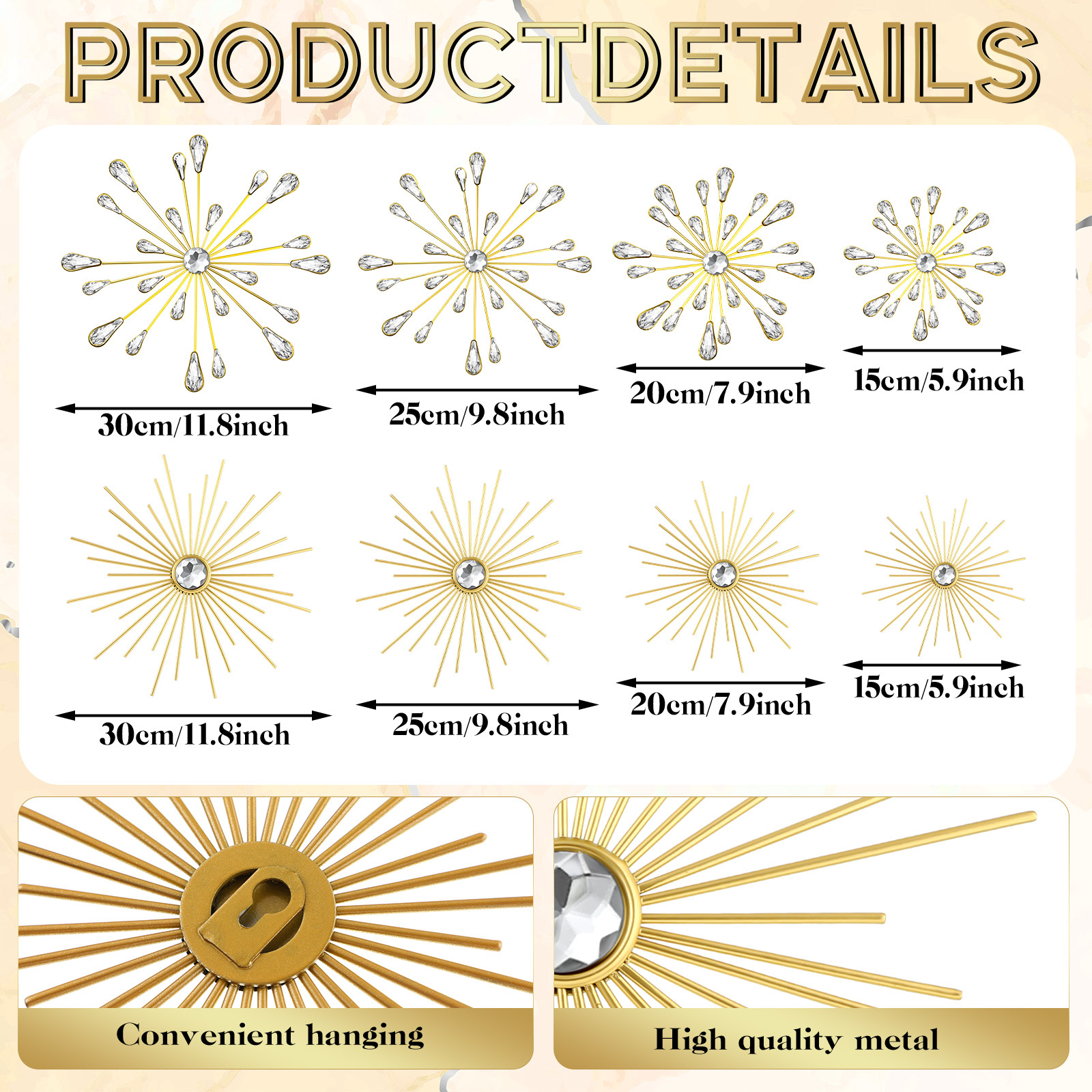 [Golden Metal Decorations] Set - مراجعة Home Or Office Use وسعره