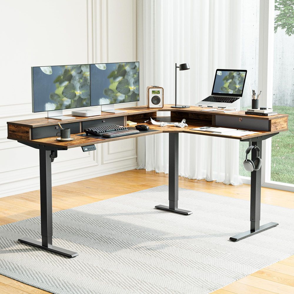 L Shaped Electric Standing Des - مراجعة Standing Desk Electric وسعره