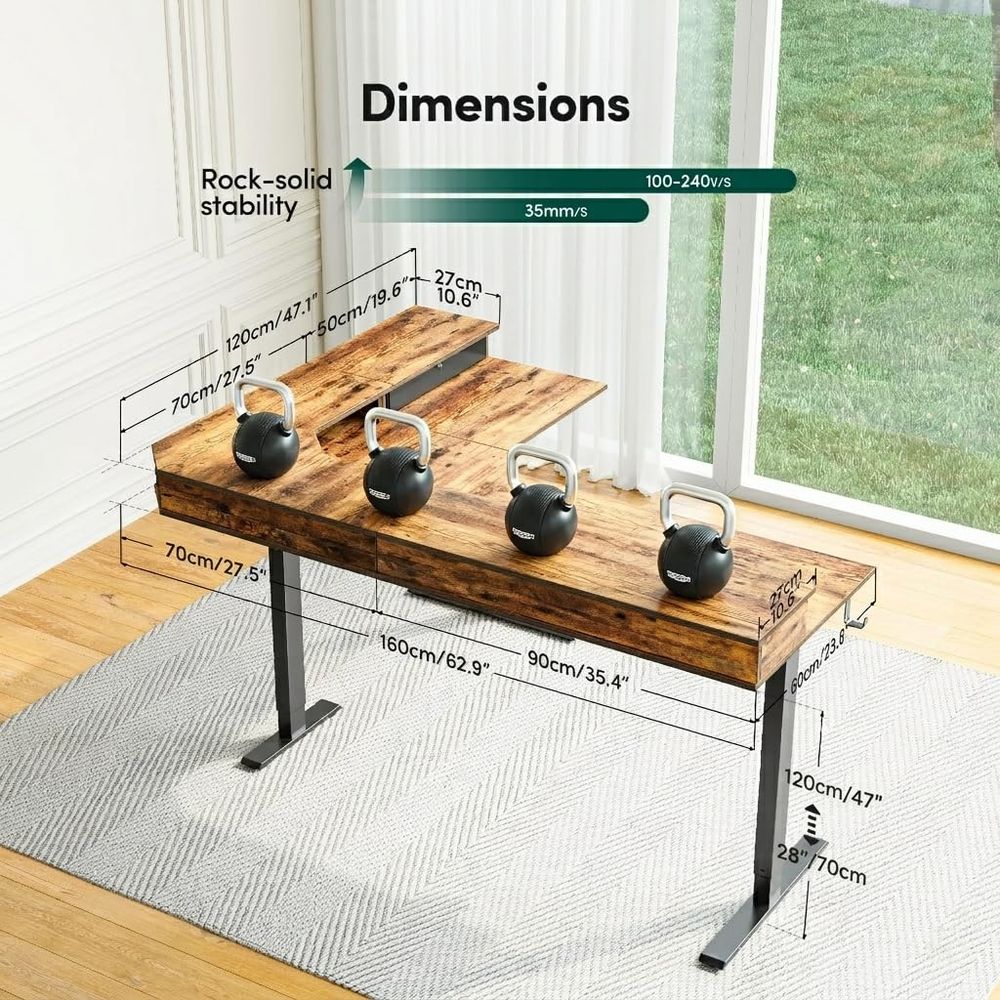 L Shaped Electric Standing Des - مراجعة Standing Desk Electric وسعره