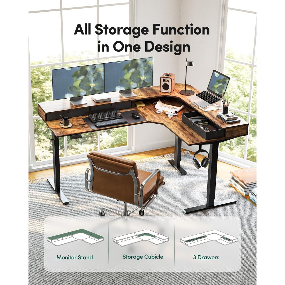 L Shaped Electric Standing Des - مراجعة Standing Desk Electric وسعره