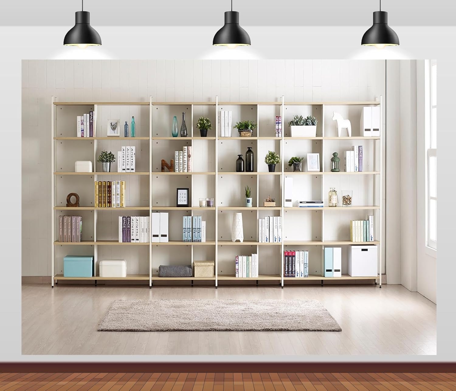 Bookshelf Photography Backdrop - مراجعة Home Office Background For Zoom وسعره