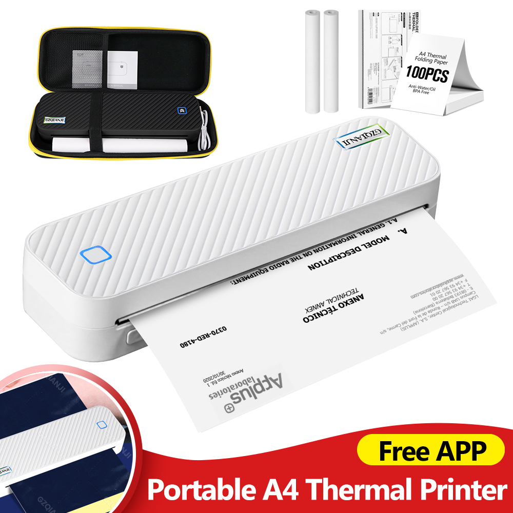 Portable A4 Thermal Printer Bl - مراجعة Home Office Travel Document وسعره