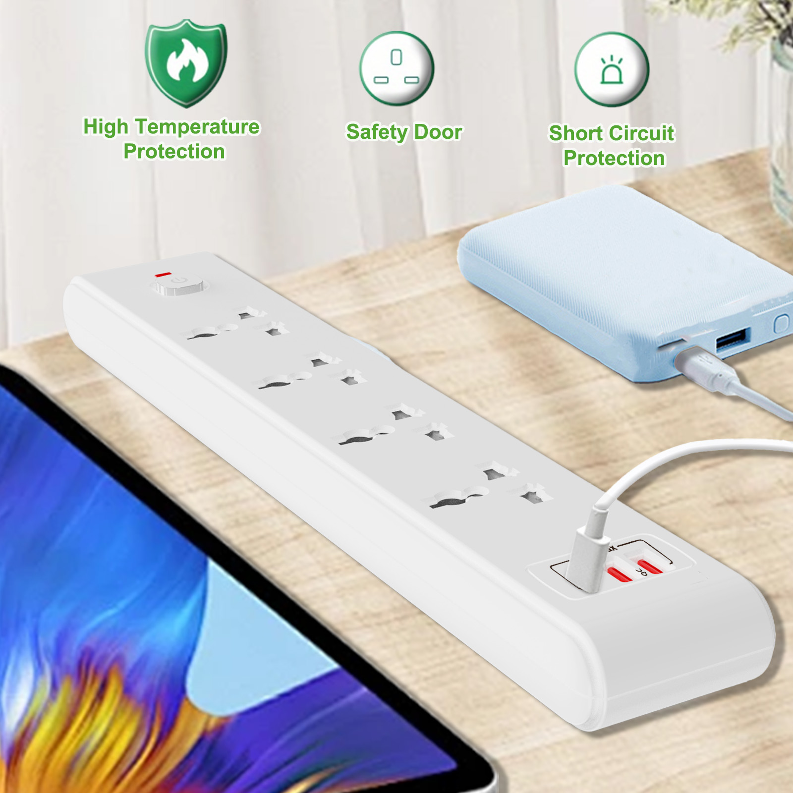 1pc white AU Wall mounted powe - مراجعة Home Or Office Use وسعره