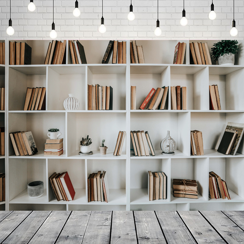 White Bookshelf Photography Ba - مراجعة Home Office Background For Zoom وسعره