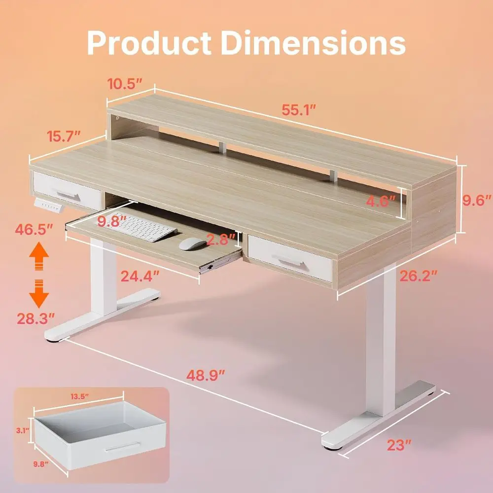 55″ x 26″ Electric Standing De - مراجعة Standing Desk Electric وسعره