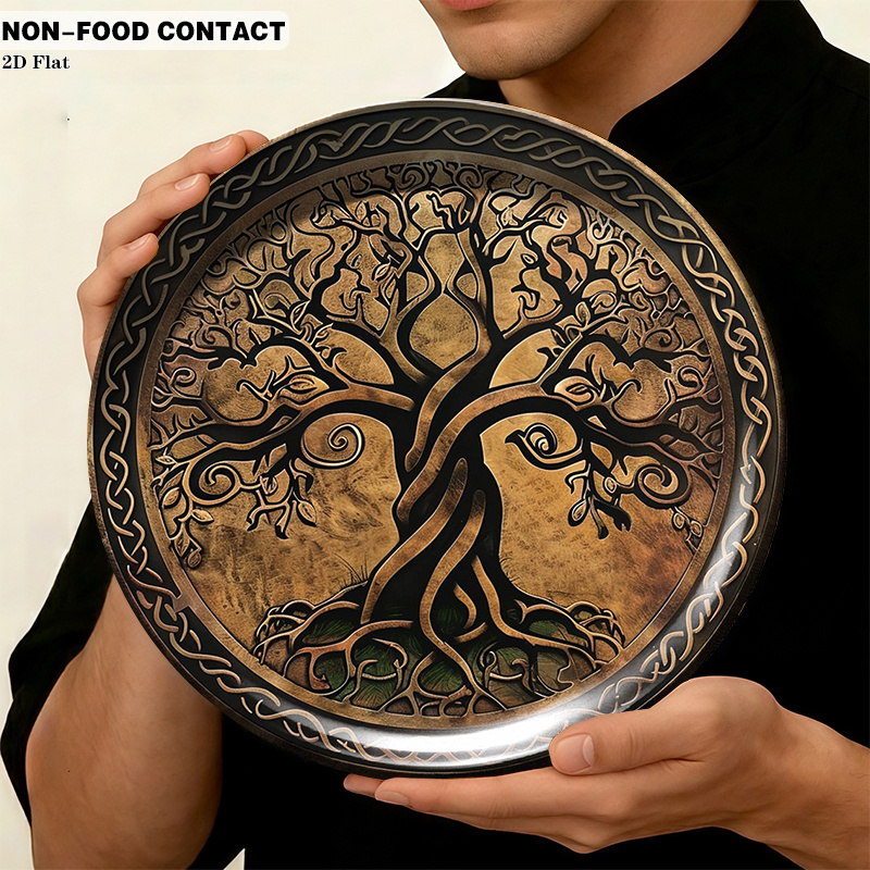 1pc Round Ceramic Wall Plate w - مراجعة Home Office Contact وسعره