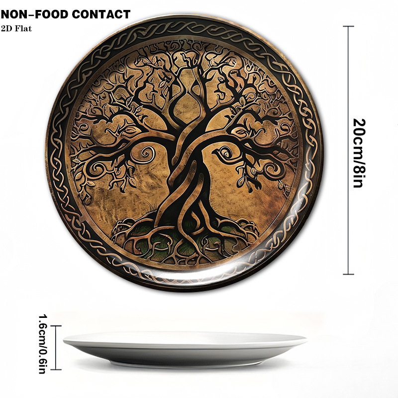 1pc Round Ceramic Wall Plate w - مراجعة Home Office Contact وسعره