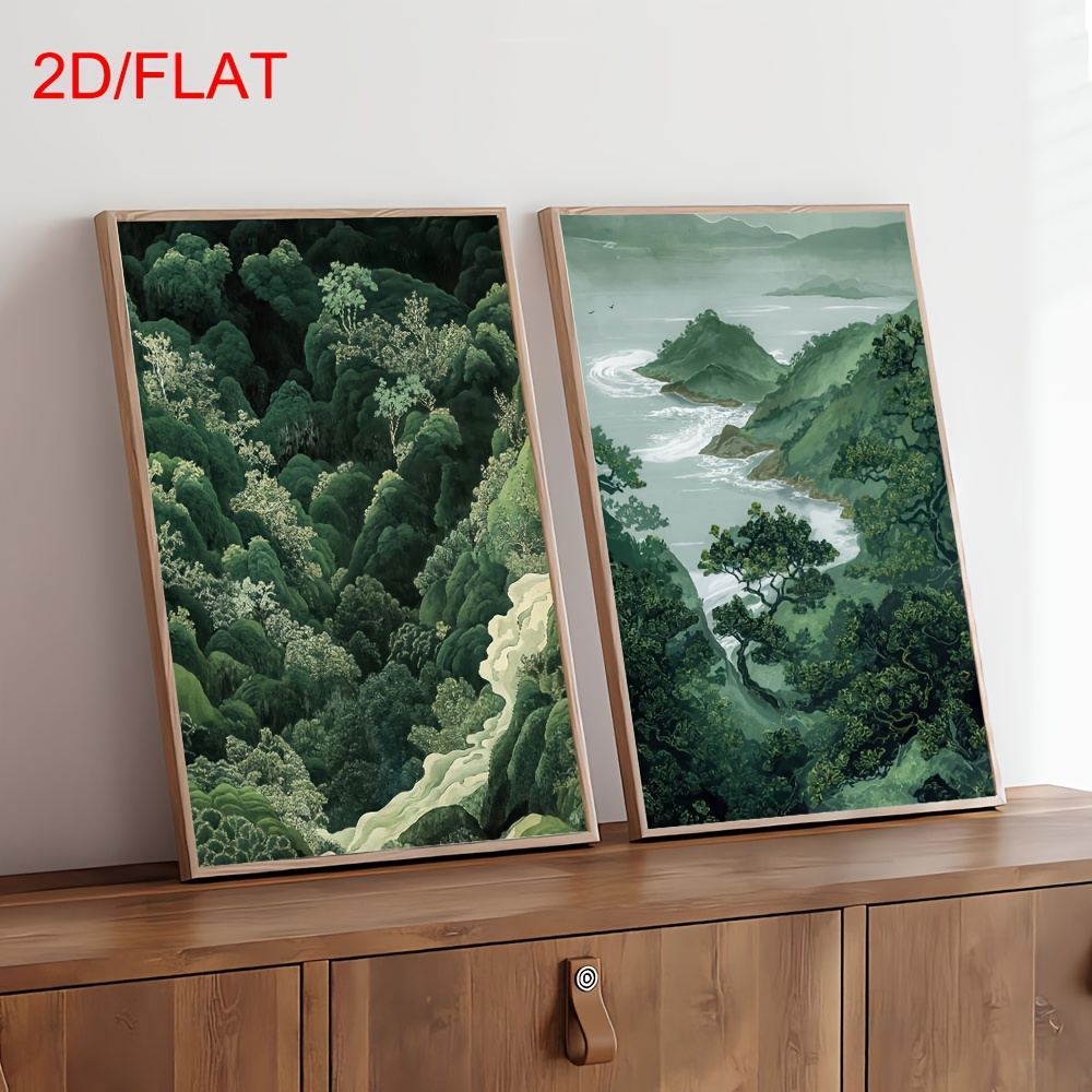 2pcs Modern Green Forest Mount - مراجعة Home Office Minimalist وسعره