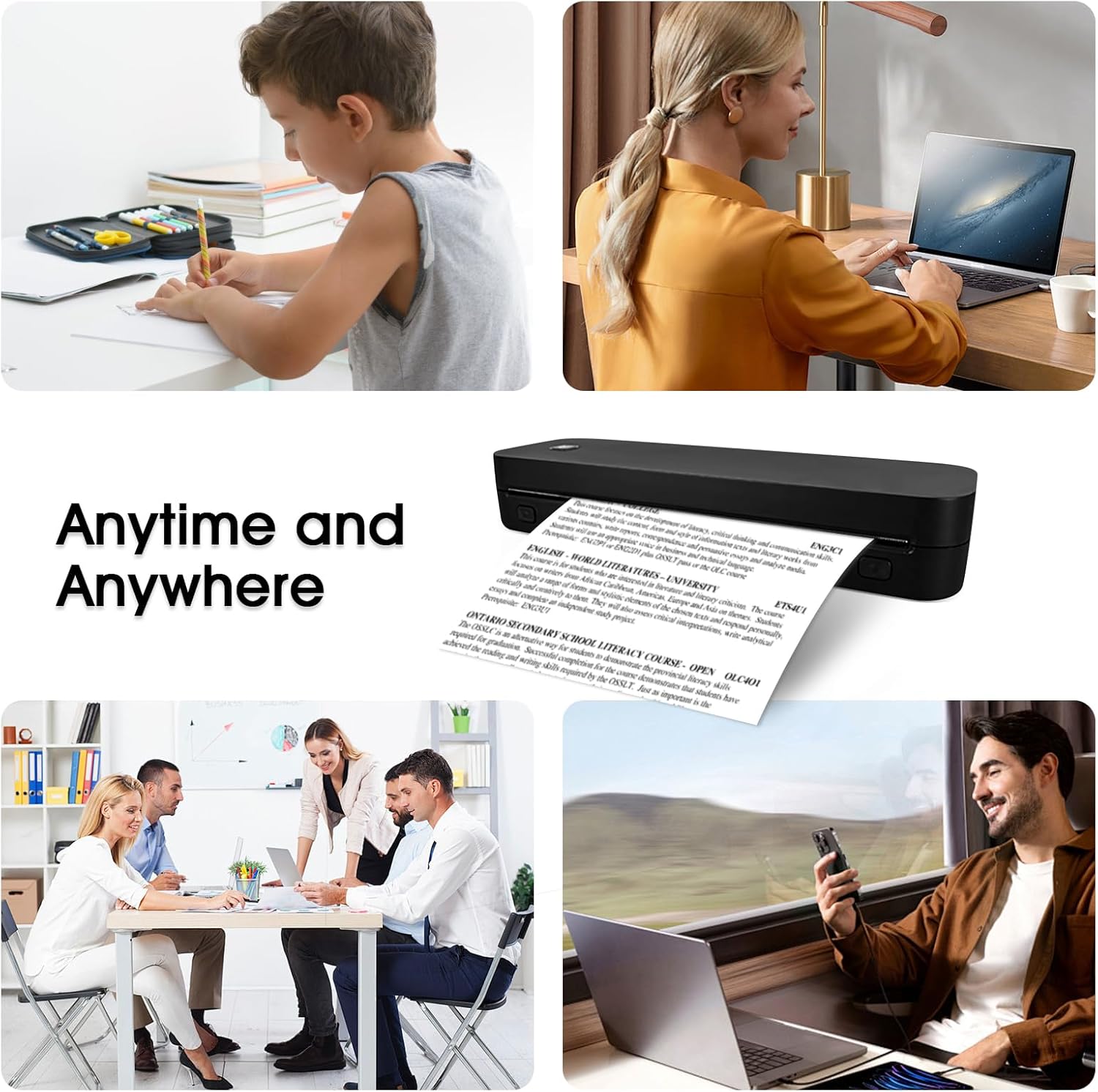 Portable A4 Thermal Printer Bl - مراجعة Home Office Travel Document وسعره