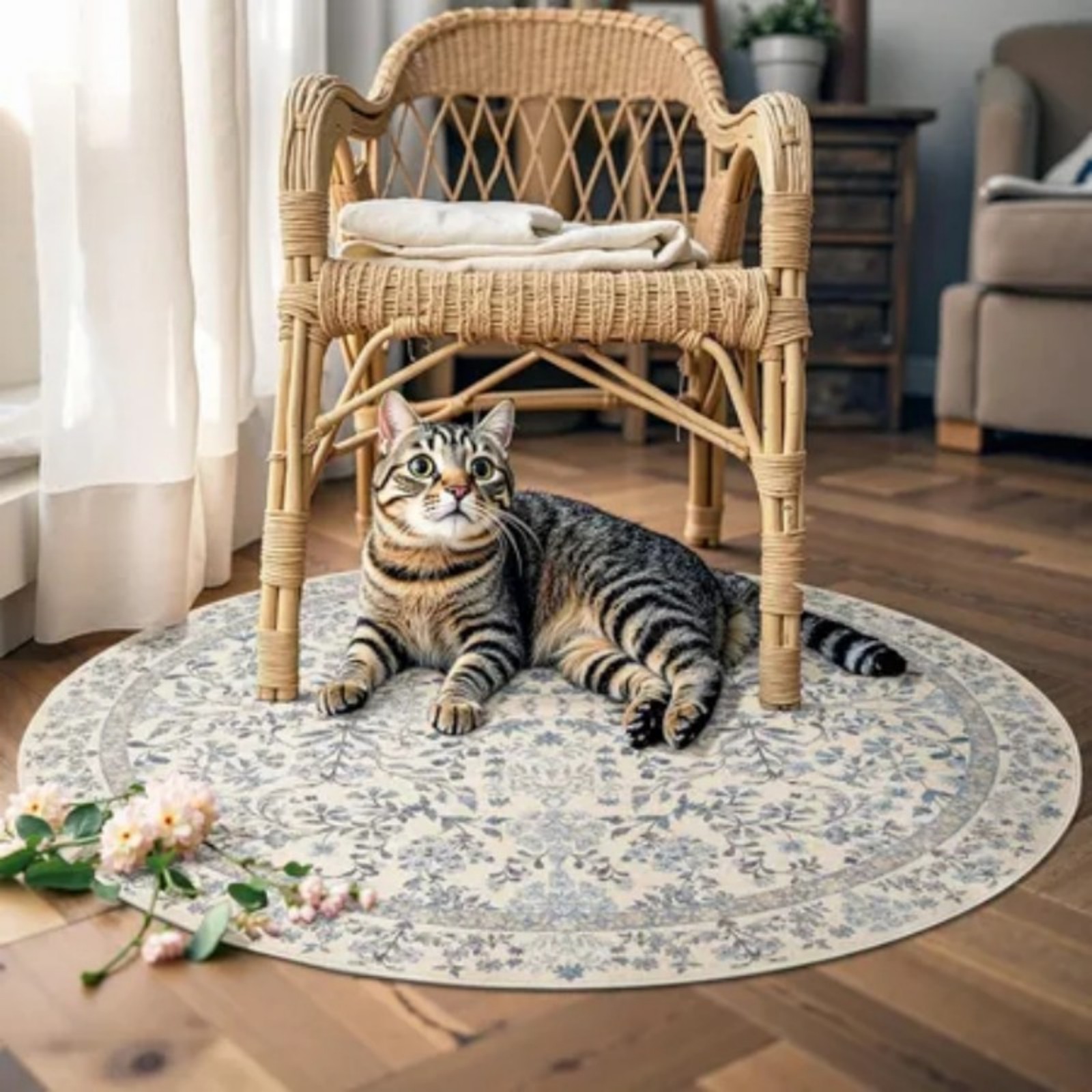 Round Rug 4ft Area Rug Soft 4' - مراجعة Home Office Rug وسعره