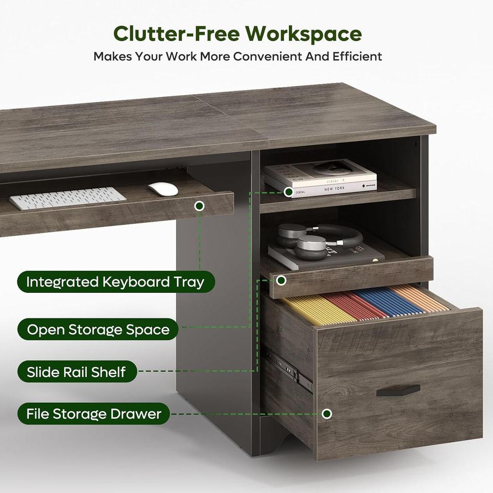47 Industrial Style Desk with  - مراجعة Home Or Office Use وسعره